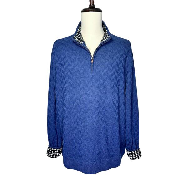 Robert Graham Other - Robert Graham | Men | 100% Wool Basket Weave Quarter Zip Pullover Sweater | 2XL